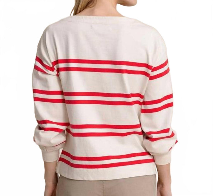 Southern Tide Zayla Stripe Top Beige Large 4
