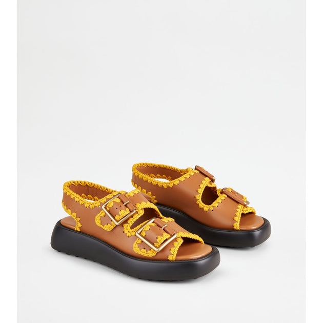 TOD's Double Strap Sandals Brown 36.5 3