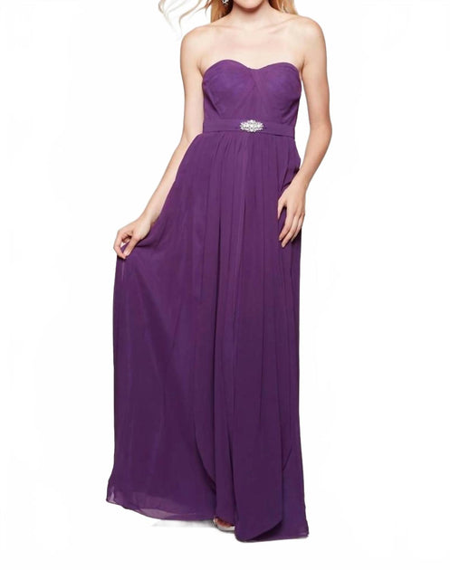 Milano Formals Trägerloses Chiffon-Kleid Lila US 6 2