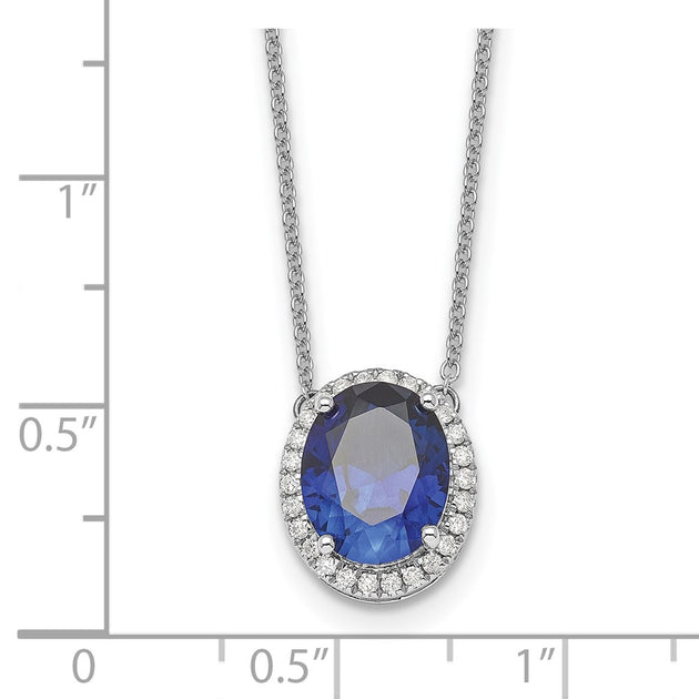 Diamond2Deal Sapphire Diamond Halo Pendant Blue 4