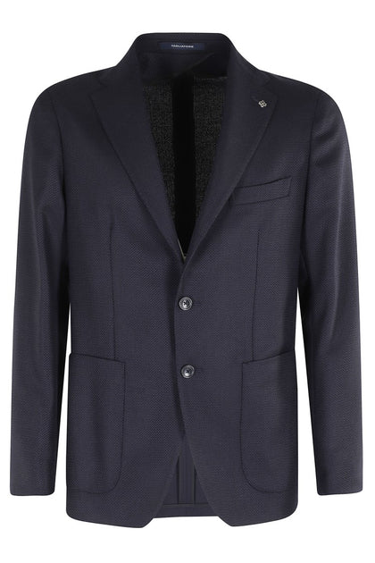 Tagliatore Hopsack Single-Breasted Jacket Black EU 50 2