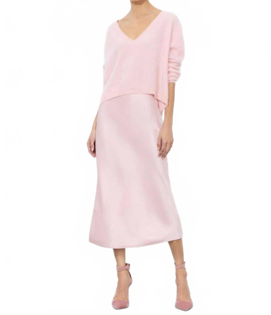 alice + olivia Maeve Midi Slip Skirt Pink US 8 2