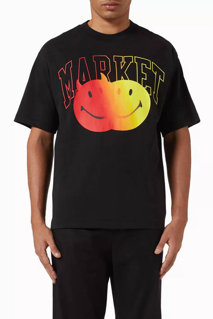 MARKET Smiley Good Evil T-Shirt Schwarz Medium 2