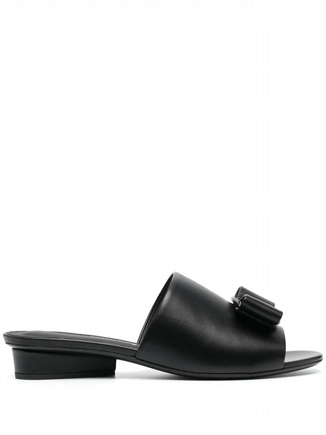 Salvatore Ferragamo Double Bow Mule Sandals Black US 4.5 2
