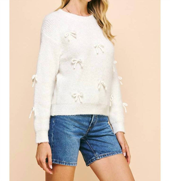 PINCH Madelina Bows Pullover Weiß Groß 3