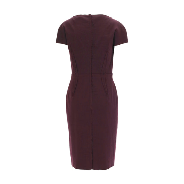 Lanvin 2011 River Sheath Midi Dress Burgundy EU 40 3
