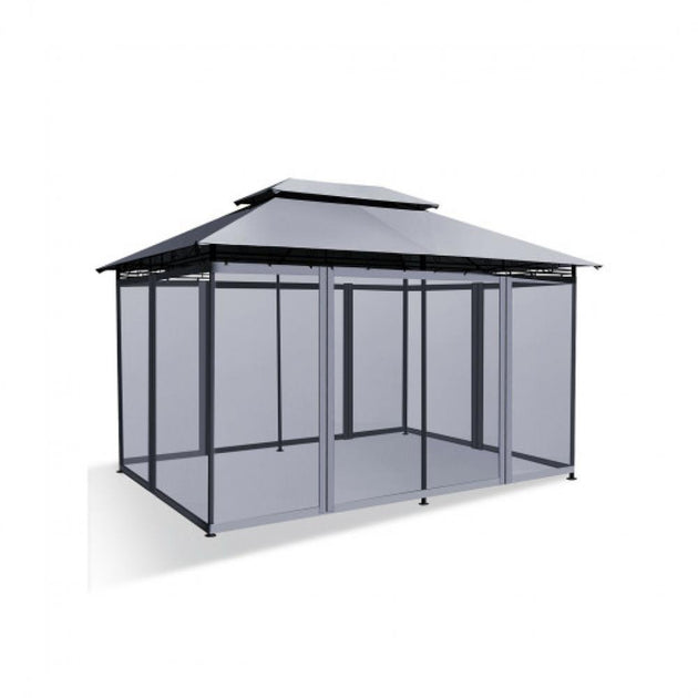 Hivvago 10x13 Feet Gazebo Tan 4