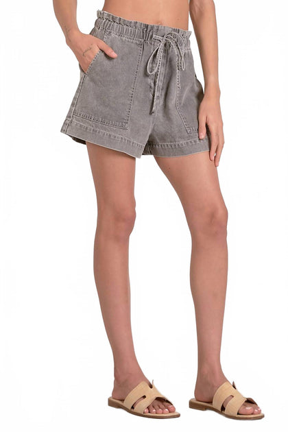 ELAN Breezy Drawstring Shorts Grey Large 4