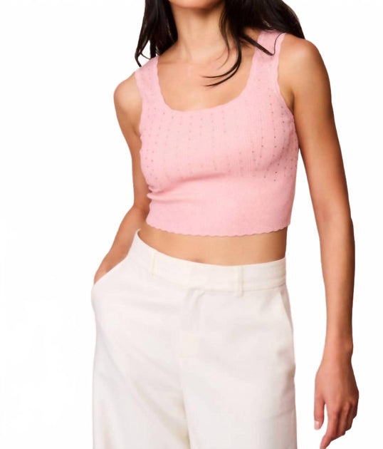 LoveShackFancy Prague Tank Top Pink Large 2