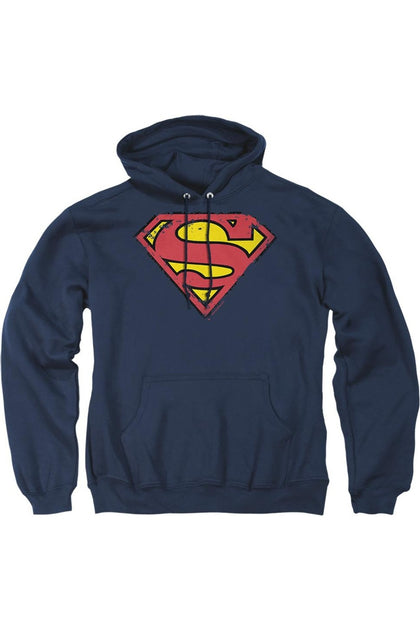 Gildan Superman Distressed Shield Sweat à Capuche Bleu XXX-Large 2