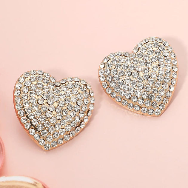 FASHNZFAB Heart Stud Earrings Silver 6