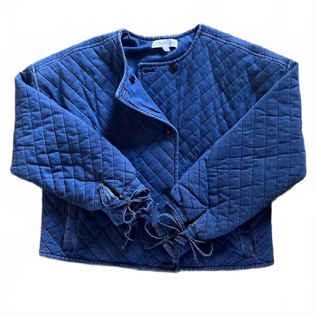 SOMETHING NAVY Quilted Denim Jacket Blue XXL 3