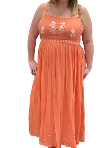 White Birch Tank Dress Pink Plus Size 1X 2