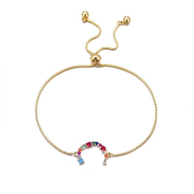Adornia Initial Bolo Bracelet Gold 2