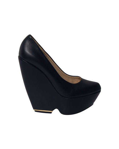 Nicholas Kirkwood Platform Wedge Pumps Black EU 37 2