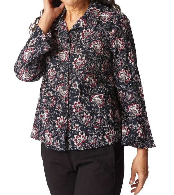 Habitat Batik Floral Flounce Jacket Black Medium 3