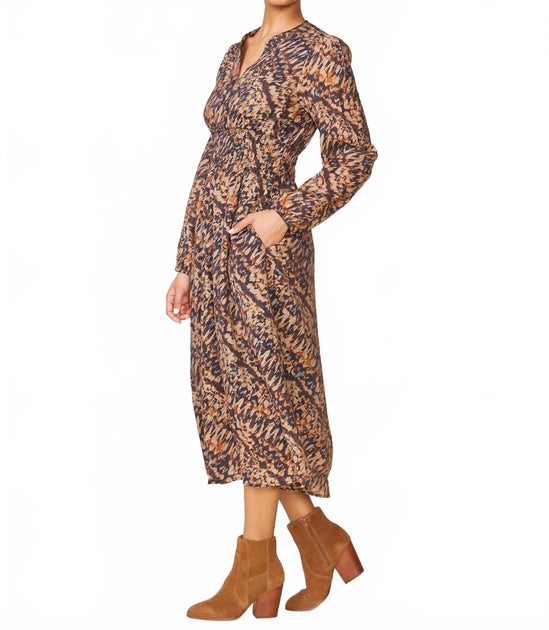 Anthem the Label Midi Dress Brown Multi Medium 3