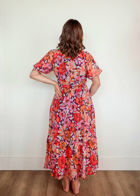 MINKPINK Zanita Tiered Midi Dress Multi Large 3