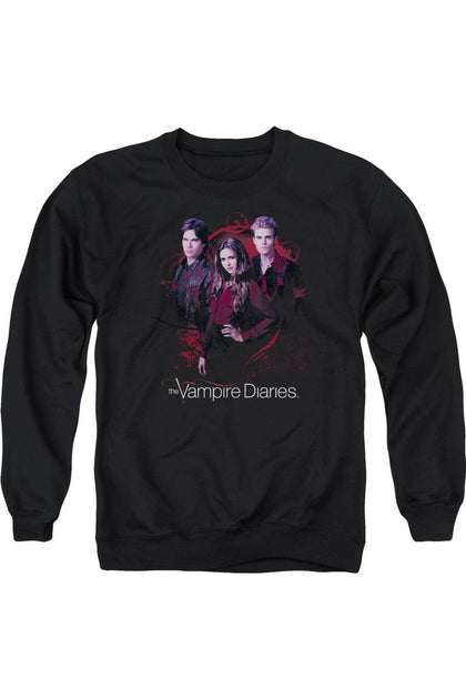 Gildan Vampire Diaries Company Of Three Crewneck Sweatshirt Black Large 2