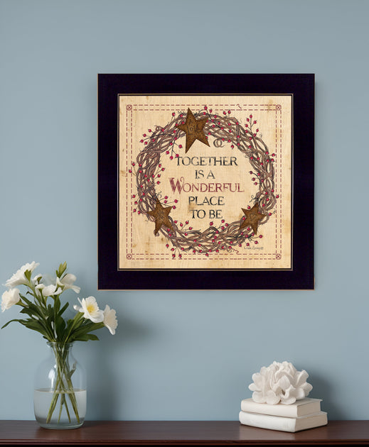 Hivvago Together is a Wonderful Place to Be Framed Print Black 2