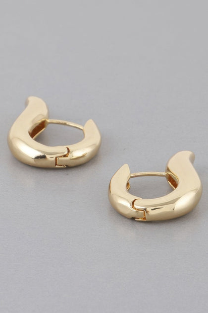 TRUEDAMES Shiny Harp Hoop Earrings Silver 2