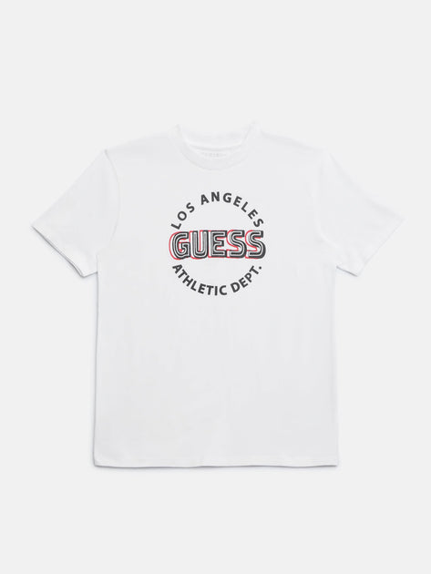 Guess Factory Eco Round Logo Tee White US 10 2