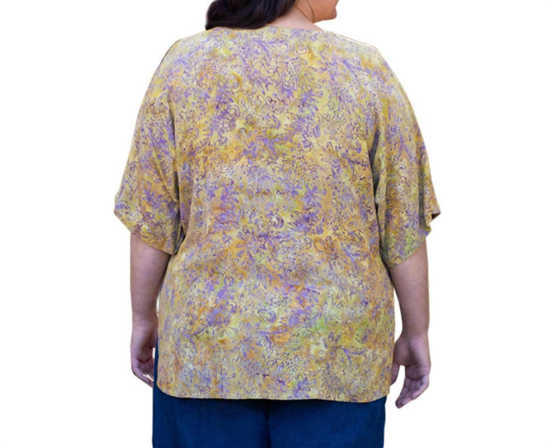 On The Plus Side Rayon Short Sleeve V-Neck Blouse Green 5XLarge 3