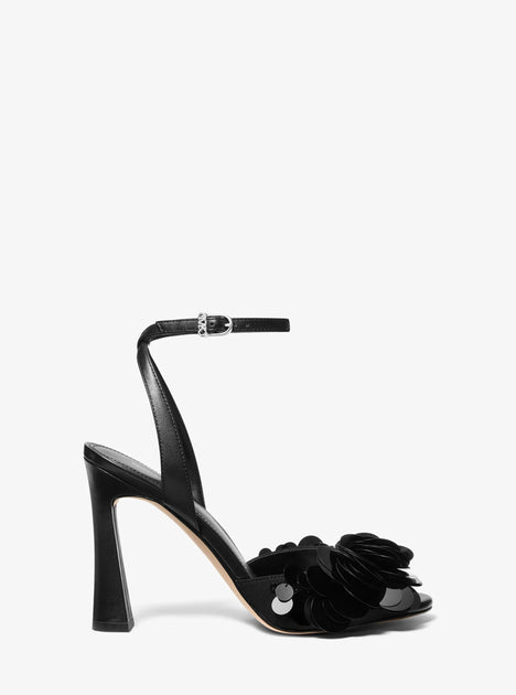 Michael Kors Loretta Sequin Embellished Sandal Black US 6.5 3