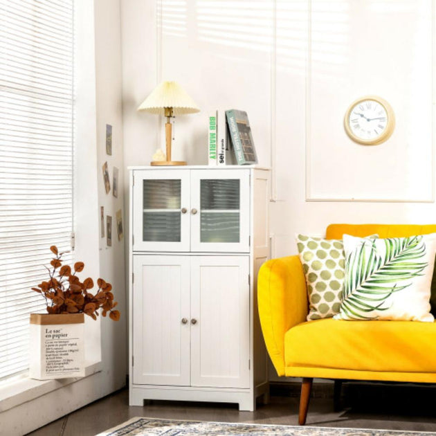 Hivvago Floor Storage Cabinet White 2