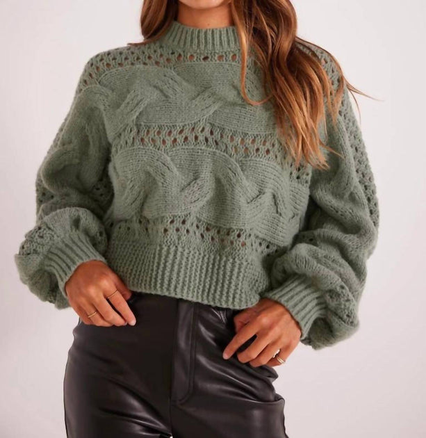 MINKPINK Kaine Sweater Green Small 2