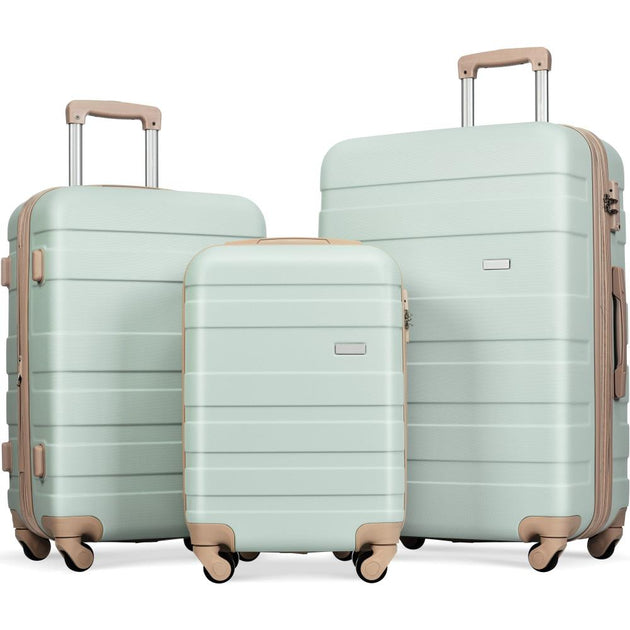 BreeBe ABS Hardshell Luggage Set 3pcs Green 2