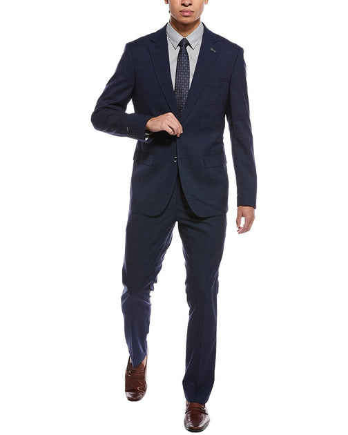 Scotch & Soda 2pc Windowpane Suit Blue US 48 Regular 2