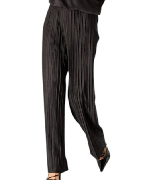 Lola & Sophie Pleated Pull-On Pant Black Medium 3