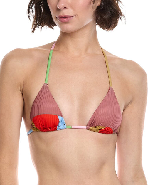 Vitamin A Gia Triangle Bikini Top Orange Medium 2