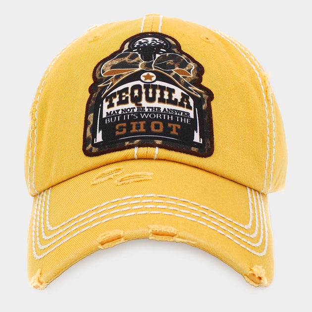 FASHNZFAB Tequila May Not Be Vintage Baseball Cap Yellow 4