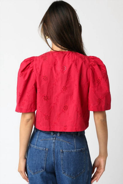 OLIVACEOUS Ciera Tie Front Top Red Medium 3