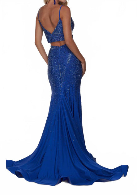 Alyce Paris Two-Piece Prom Dress Blue US 6 3