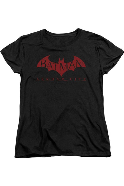 Gildan Batman Arkham City Red Bat T-Shirt Black Medium 2
