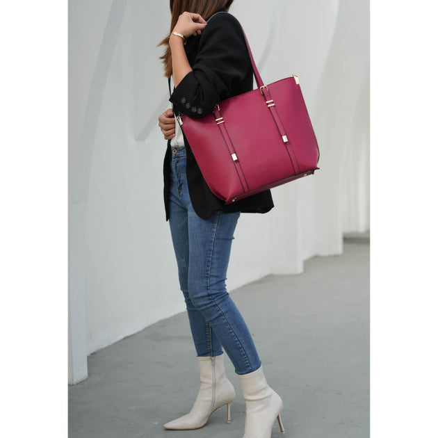 MKF Collection Emery Tote Bag Red Large 3