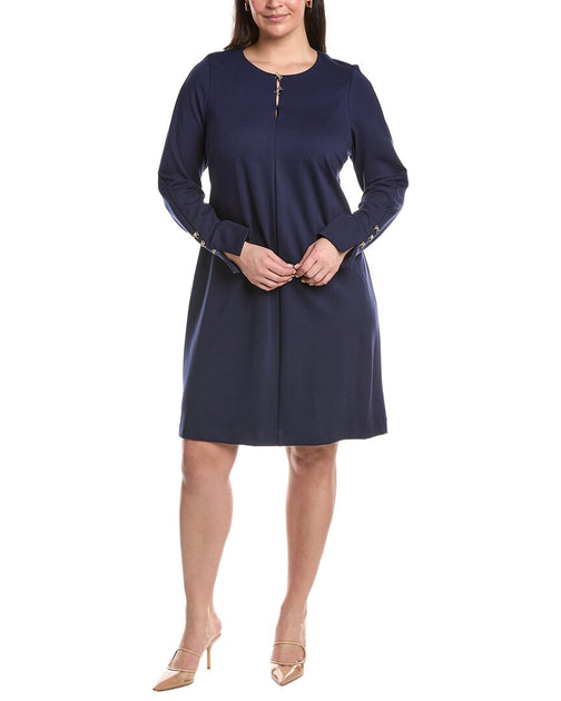 Tahari ASL Solid Midi Dress Blue US 16 2