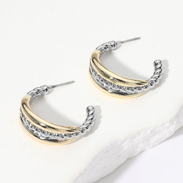 FASHNZFAB Hoop Earrings Silver 2