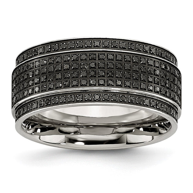 Diamond2Deal Band Ring Black US 8 2