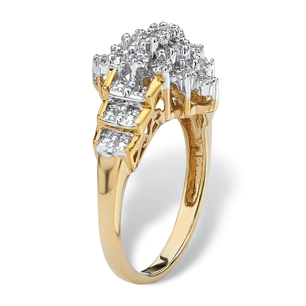Palm Diamond Step Ring Silver US 9 3