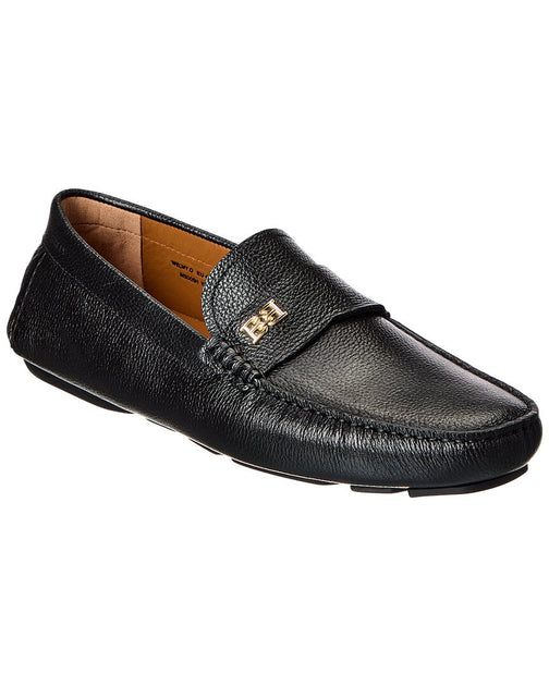 Bally Welmy Leather Driver Black US 8.5 2