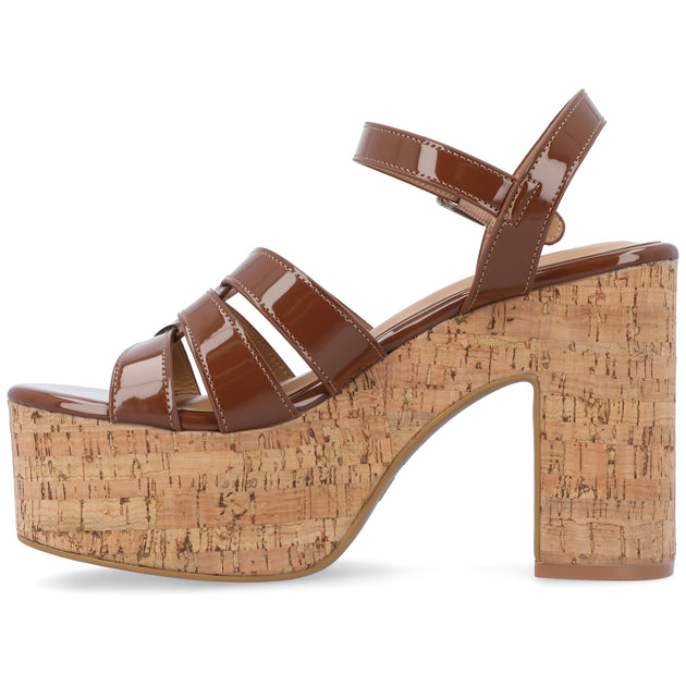 Journee Collection Jania Sandals Brown US 8.5 3