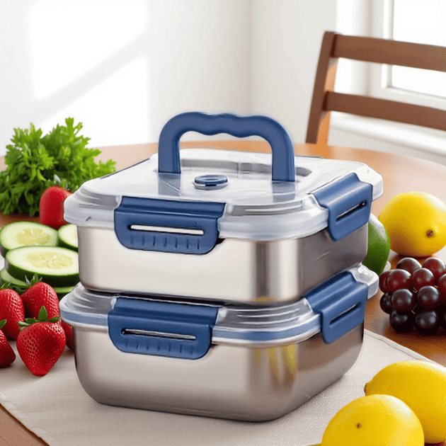 Yakimoto 10 PCS Stainless Steel Food Storage Container Blue 3
