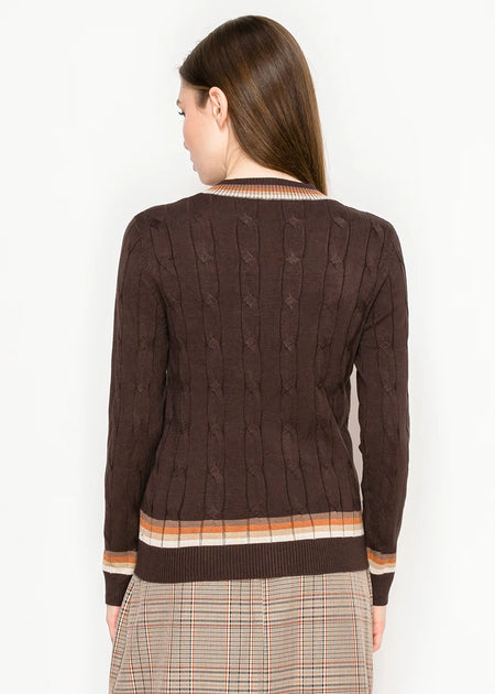 Yal New York Knit Top Brown XLarge 3