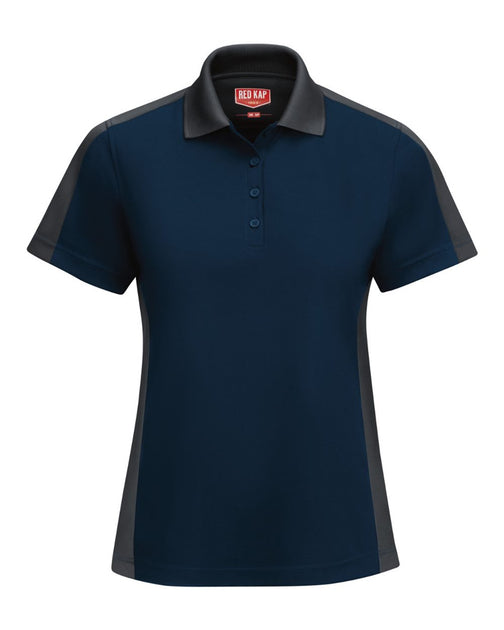 Red Kap Damen Kurzarm Performance Knit Two-Tone Polo Schwarz Medium 2