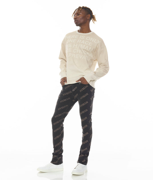 HVMAN Crew Sweatshirt Beige Small 4