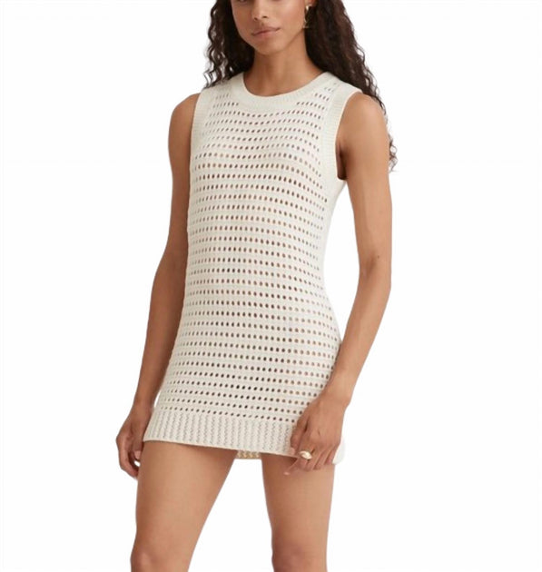 Matthew Bruch Knit Mesh Tank Mini Dress White US 2 2